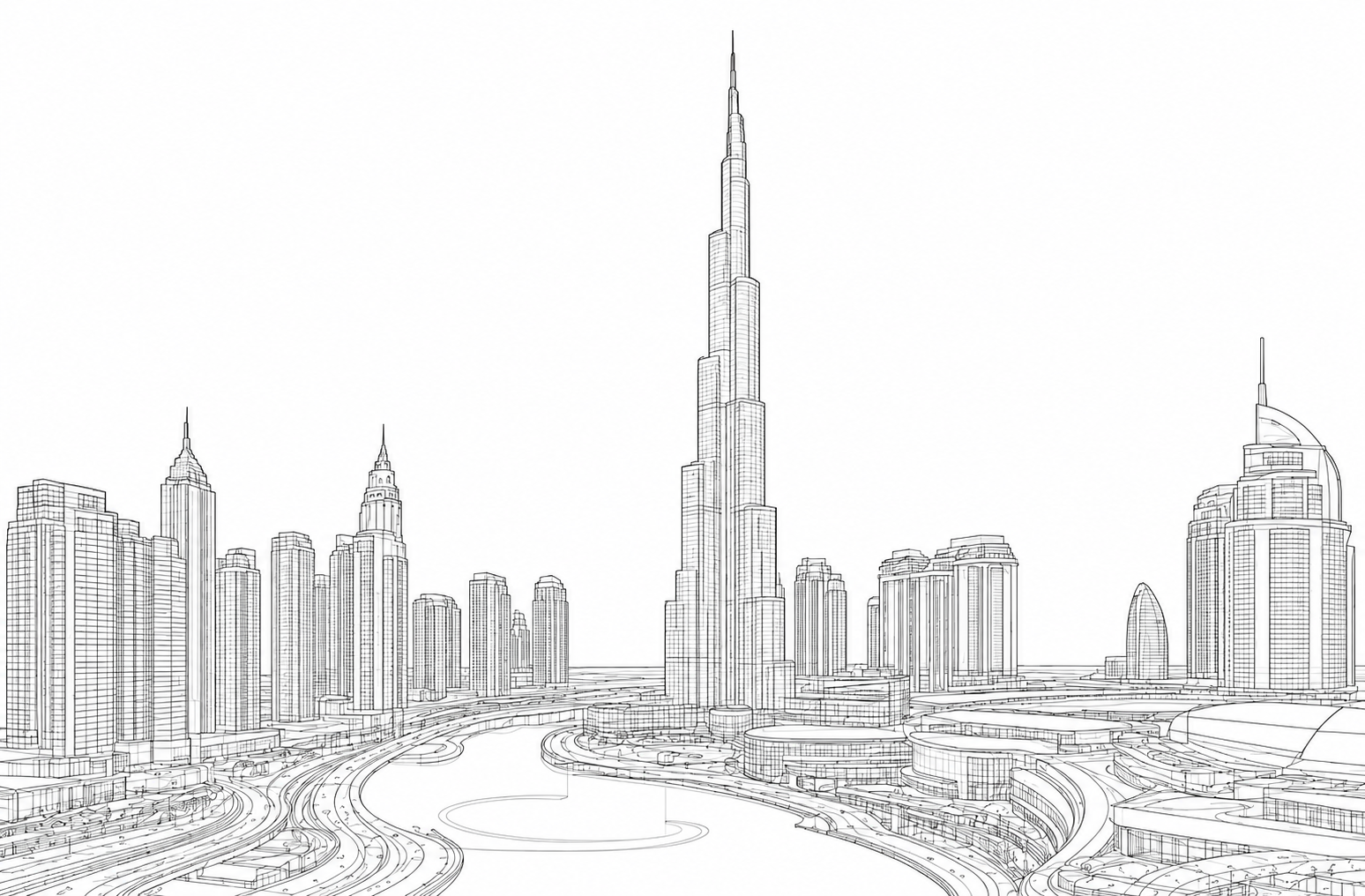 Dubai skyline featuring the Burj Khalifa